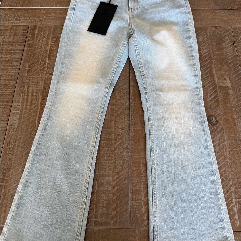 NWT HARLEY DAVIDSON Jeans High Rise Sz 28 No Distressing Light Wash Boot Cut